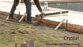  Presentation with construction site construction - Audience pleasing presentation consisting of level pooring construction construction site backdrop and a coral colored foreground