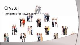  Presentation with culture - PPT layouts enhanced with level pyramid - office culture standing together background and a  colored foreground