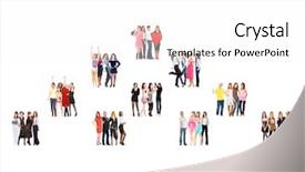  Presentation with diversity and culture - Audience pleasing PPT theme consisting of level pyramid - office culture standing together backdrop and a white colored foreground