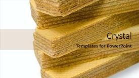  Presentation with wafers - Cool new PPT theme with level pyramid - stack of wafers on white backdrop and a gold colored foreground