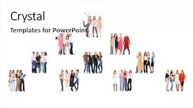  Presentation with corporate - PPT theme featuring level pyramid - standing together corporate teamwork background and a  colored foreground