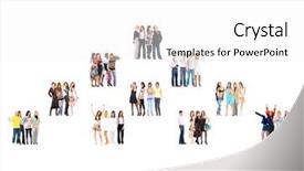  Presentation with stand - Presentation theme consisting of level pyramid - together we stand workforce concept background and a  colored foreground