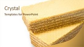  Presentation with waffles - Theme consisting of level pyramid - two waffles on white background background and a cream colored foreground