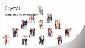  Presentation with synergy collaboration cooperation teamwork concept - Slide deck having level pyramid - workforce concept corporate teamwork background and a  colored foreground