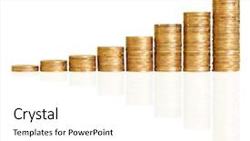  Presentation with made in america - PPT theme with level up - staircase made of coins background and a  colored foreground