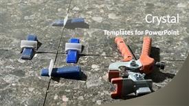  Presentation with ceramic tiles - Colorful slide deck enhanced with leveling-system-interlocking-ceramic-tiles backdrop and a gray colored foreground