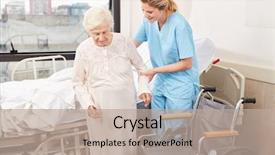  Presentation with carer - Cool new theme with levels support - carer or nurse helps handicapped backdrop and a mint green colored foreground