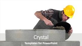  Presentation with building electrical services - Audience pleasing presentation theme consisting of levels support - mason building wall backdrop and a gray colored foreground