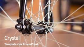  Presentation with bicycle - PPT layouts featuring lever - axel and spoke section close-up background and a coral colored foreground