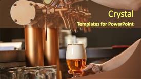  Presentation with beer - Theme featuring lever - barman hands pouring a lager background and a tawny brown colored foreground
