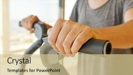  Presentation with gray - Cool new theme with lever - closeup of a young caucasian backdrop and a soft green colored foreground