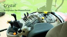  Presentation with cabin - Theme with lever - modern tractor cabin interior background and a mint green colored foreground