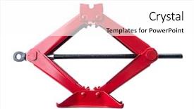  Presentation with shot - PPT theme consisting of lever - red scissor jack shot background and a white colored foreground