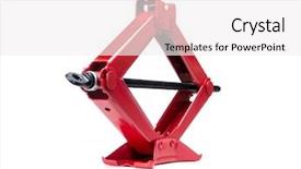  Presentation with red and white industry - Beautiful slide deck featuring lever - red scissor jack shot backdrop and a white colored foreground