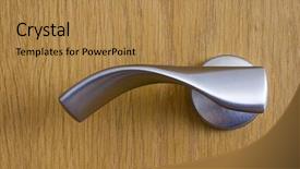  Presentation with stainless steel - Colorful PPT layouts enhanced with lever - stainless steel modern door handle backdrop and a gold colored foreground