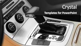  Presentation with gear - Audience pleasing slide deck consisting of lever - white automatic gear stick backdrop and a dark gray colored foreground