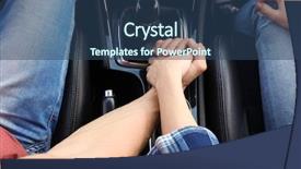  Presentation with holding hands old young - PPT theme featuring lever - young couple holding hands together background and a ocean colored foreground