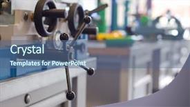  Presentation with polygraph lie detector machine - Colorful slide set enhanced with lever of machine at workroom backdrop and a ocean colored foreground