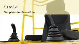  Presentation with lift - Beautiful slide set featuring leverage - cabin of a folk-lift isolated backdrop and a  colored foreground