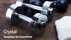  Presentation with silver - Cool new theme with leverage - chrome or silver dumbbells backdrop and a  colored foreground