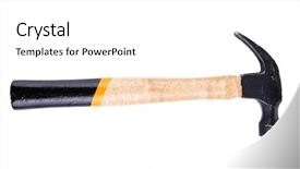  Presentation with history earth globe isolated white - PPT theme enhanced with leverage - hammer isolated on white background and a  colored foreground