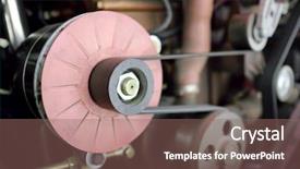  Presentation with engine - Presentation theme with leverage - image of a bus engine background and a  colored foreground