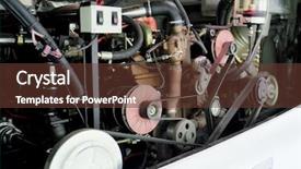  Presentation with engine - Slides featuring leverage - image of a bus engine background and a  colored foreground