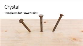  Presentation with nails - Amazing slide deck having leverage - nails in wooden board close-up backdrop and a  colored foreground