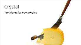  Presentation with white cheese - Audience pleasing PPT theme consisting of leverage - traditional gouda cheese pieces backdrop and a  colored foreground