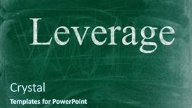  Presentation with chalk - PPT theme having leverage-business-phrase-written background and a ocean colored foreground