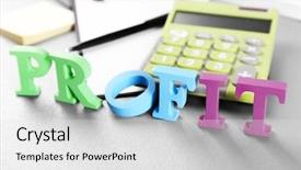  Presentation with profit - Presentation theme consisting of levis - alphabet profit and calculator background and a light gray colored foreground