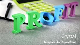  Presentation with profit - PPT layouts having levis - alphabet profit and calculator background and a gray colored foreground
