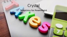 Presentation with taxes - Presentation theme featuring levis - alphabet taxes and calculator background and a light gray colored foreground
