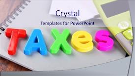  Presentation with taxes - Presentation theme having levis - alphabet taxes and calculator background and a sky blue colored foreground