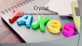  Presentation with taxes - PPT theme featuring levis - alphabet taxes and calculator background and a lemonade colored foreground