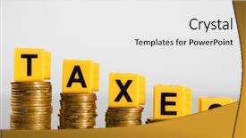  Presentation with taxes - Slide set with levis - alphabet taxes and golden coins background and a white colored foreground