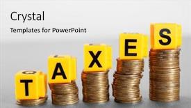  Presentation with taxes - PPT theme having levis - alphabet taxes and golden coins background and a white colored foreground