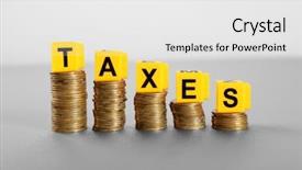  Presentation with taxes - Slides consisting of levis - alphabet taxes and golden coins background and a white colored foreground