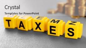  Presentation with taxes - Audience pleasing presentation theme consisting of levis - alphabet taxes and golden coins backdrop and a light gray colored foreground