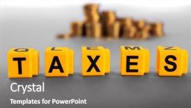  Presentation with taxes - Slide set featuring levis - alphabet taxes and golden coins background and a gray colored foreground