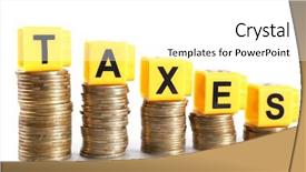  Presentation with taxes - Amazing slide deck having levis - alphabet taxes and golden coins backdrop and a white colored foreground