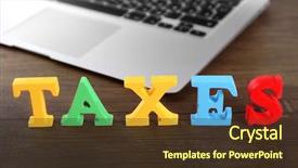  Presentation with taxes - Cool new presentation with levis - alphabet taxes and laptop backdrop and a tawny brown colored foreground