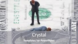  Presentation with financial crisis - PPT theme having levis - financial crisis figure of businessman background and a gray colored foreground
