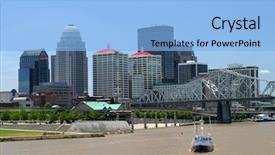  Presentation with kentucky - Theme featuring levis - louisville kentucky skyline seen background and a light blue colored foreground