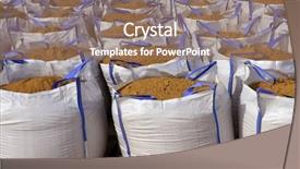  Presentation with sand quarrying - Theme with levis - sandbag white big bag sand background and a coral colored foreground