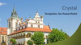  Presentation with town hall - Colorful slides enhanced with levoca-slovakia-old-town-hall backdrop and a light blue colored foreground