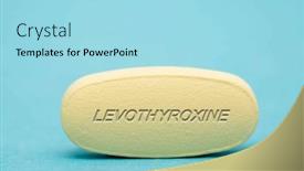  Presentation with pharmaceutical - Slide deck consisting of levothyroxine-pharmaceutical-medicine-pills-tablet background and a arctic colored foreground