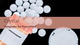  Presentation with medical pills - PPT theme having levothyroxine-rx-medical-pills background and a coral colored foreground