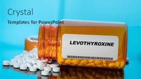  Presentation with medical pills - PPT theme enhanced with levothyroxine-white-medical-pills background and a arctic colored foreground
