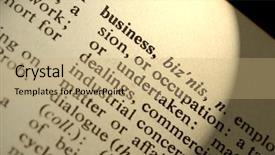  Presentation with light - Colorful presentation theme enhanced with lexicon - closeup of the word business backdrop and a  colored foreground